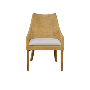 Caldera Handwoven Rattan Dining Side Chairs Set of 2 for Coastal Boho Home Decor