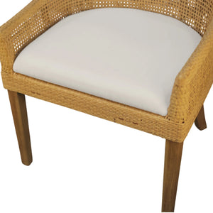 Caldera Handwoven Rattan Dining Side Chairs Set of 2 for Coastal Boho Home Decor