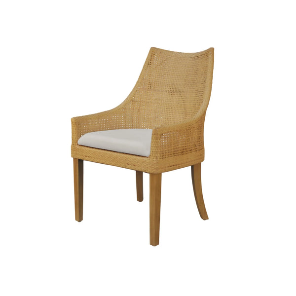 Caldera Handwoven Rattan Dining Side Chairs Set of 2 for Coastal Boho Home Decor