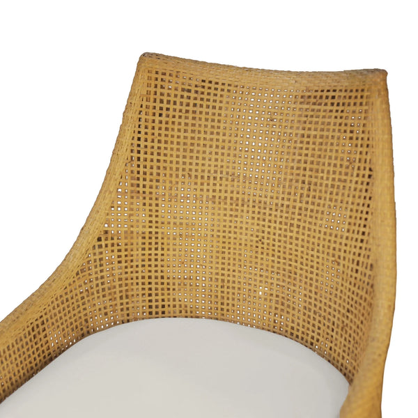 Caldera Handwoven Rattan Dining Side Chairs Set of 2 for Coastal Boho Home Decor