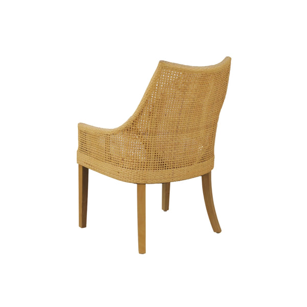Caldera Handwoven Rattan Dining Side Chairs Set of 2 for Coastal Boho Home Decor