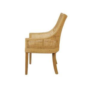 Caldera Handwoven Rattan Dining Side Chairs Set of 2 for Coastal Boho Home Decor