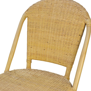 Caldera Handwoven Rattan Dining Side Chairs Set of 2 for Coastal Boho Home Decor