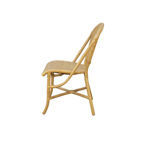 Caldera Handwoven Rattan Dining Side Chairs Set of 2 for Coastal Boho Home Decor