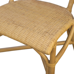 Caldera Handwoven Rattan Dining Side Chairs Set of 2 for Coastal Boho Home Decor