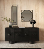 VIG Furniture Modrest Calexico - Contemporary Black Wave Glass + Black Buffet VGGMW-1717