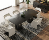 VIG Furniture Modrest Calexico - Contemporary Black Wave Glass Wide Rectangular Dining Table VGGMDT-1717B