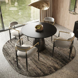 VIG Furniture Modrest Calexico - Contemporary Black Wave Glass Round Dining Table VGGMDT-1717