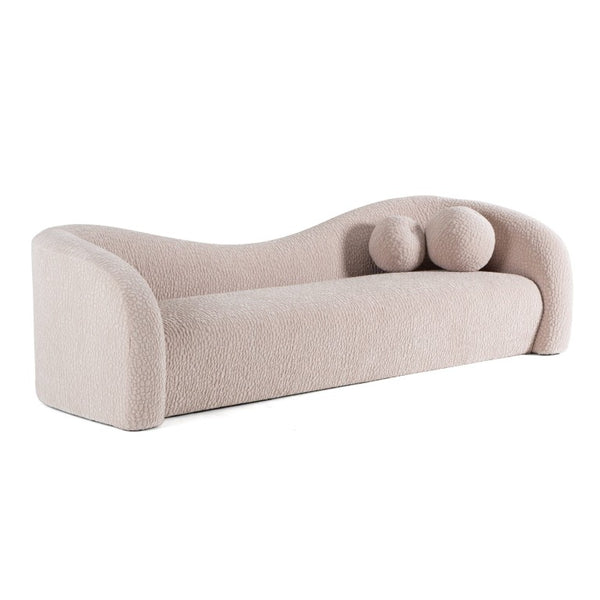 VIG Furniture Calico Sculptural 3-Seat Sofa In Pebble Beige Fabric — Curved Back, Spherical Cushions, Lasting Comfort VGOD-ZW-22019-3S-BGE