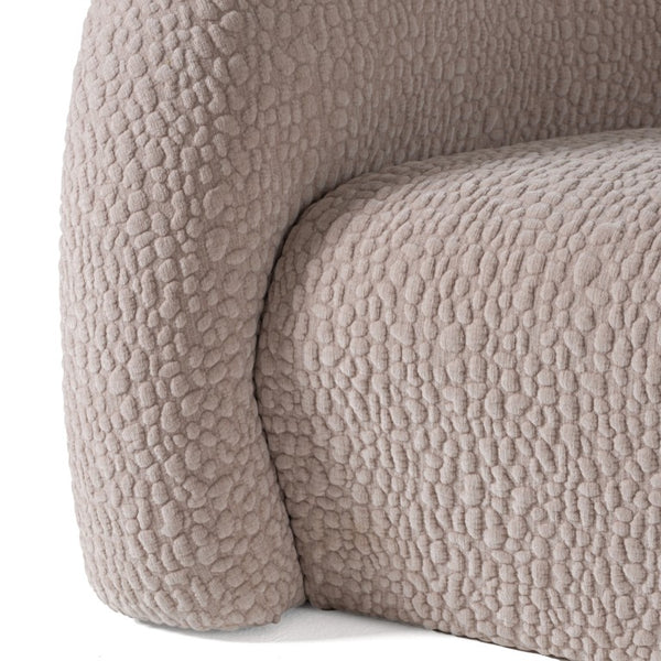 VIG Furniture Calico Sculptural 3-Seat Sofa In Pebble Beige Fabric — Curved Back, Spherical Cushions, Lasting Comfort VGOD-ZW-22019-3S-BGE