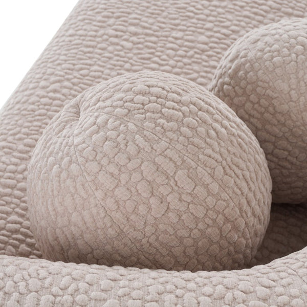VIG Furniture Calico Sculptural 3-Seat Sofa In Pebble Beige Fabric — Curved Back, Spherical Cushions, Lasting Comfort VGOD-ZW-22019-3S-BGE