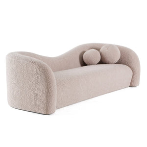 VIG Furniture Calico Sculptural 4-Seat Sofa In Beige Pebble Fabric — Rounded Arms, Plush Cushions, Metal Legs VGOD-ZW-22019-4S-BGE