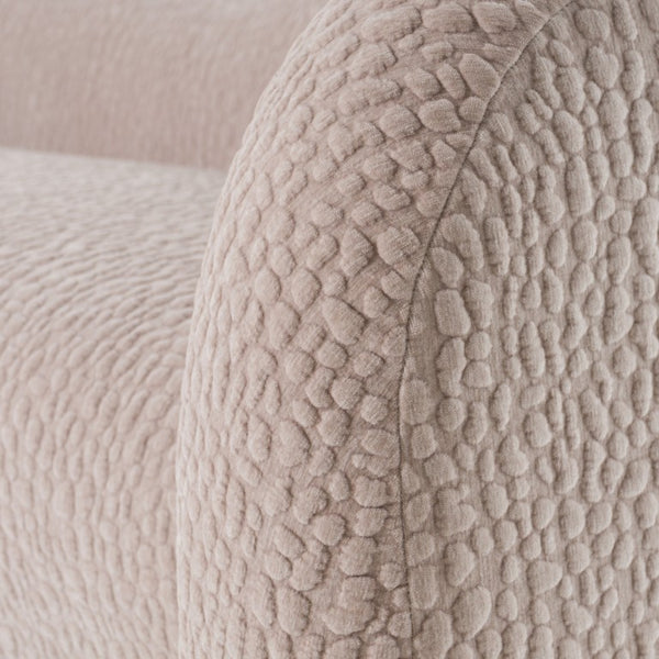 VIG Furniture Calico Sculptural 4-Seat Sofa In Beige Pebble Fabric — Rounded Arms, Plush Cushions, Metal Legs VGOD-ZW-22019-4S-BGE