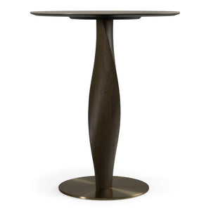 VIG Furniture Calvary Marbled Ceramic Bar Table With Twisted Grey Ash Pedestal, Brass Accents — Mid-Century Luxe Finish VGCS-BT-22100
