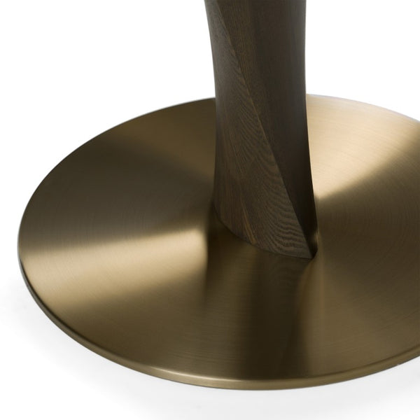 VIG Furniture Calvary Marbled Ceramic & Walnut Bar Table With Gold Accent — Mid-Century Pedestal, Scratch‑Resistence VGCS-BT-22100-WAL