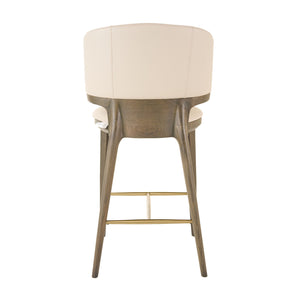 VIG Furniture Modrest Calvary - Mid-Century Modern Beige Vegan Leather + Grey Ash Counter Chair VGCS-BS-23022-BGE