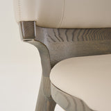 VIG Furniture Modrest Calvary - Mid-Century Modern Beige Vegan Leather + Grey Ash Counter Chair VGCS-BS-23022-BGE