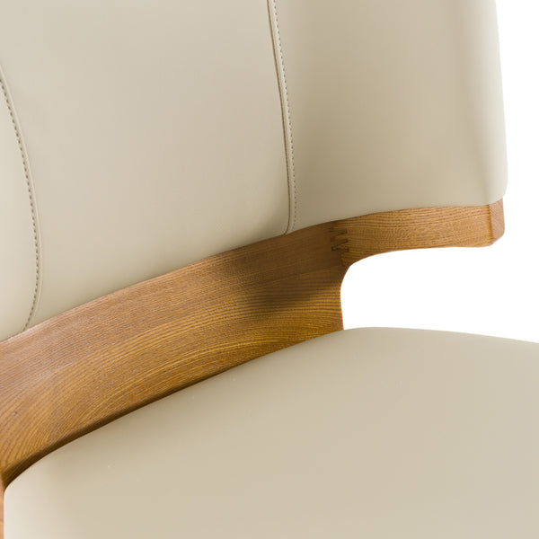 Vig Furniture Modrest Calvary - Chic Mid-century Vegan Leather Counter Chair With Walnut Legs & Gold Footrest Beige  Vgcs-bs-23022-wal