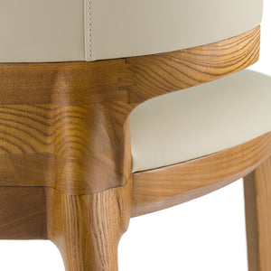 Vig Furniture Modrest Calvary - Chic Mid-century Vegan Leather Counter Chair With Walnut Legs & Gold Footrest Beige  Vgcs-bs-23022-wal