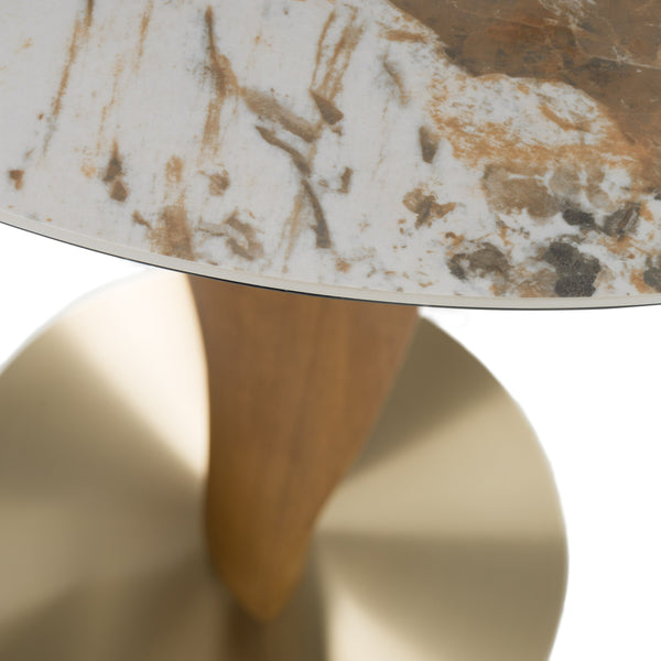 Vig Furniture Modrest Calvary - Elegant Mid-century Modern Bar Table With Marble Top & Walnut Base For Stylish Gatherings Walnut  Vgcs-bt-22100-wal