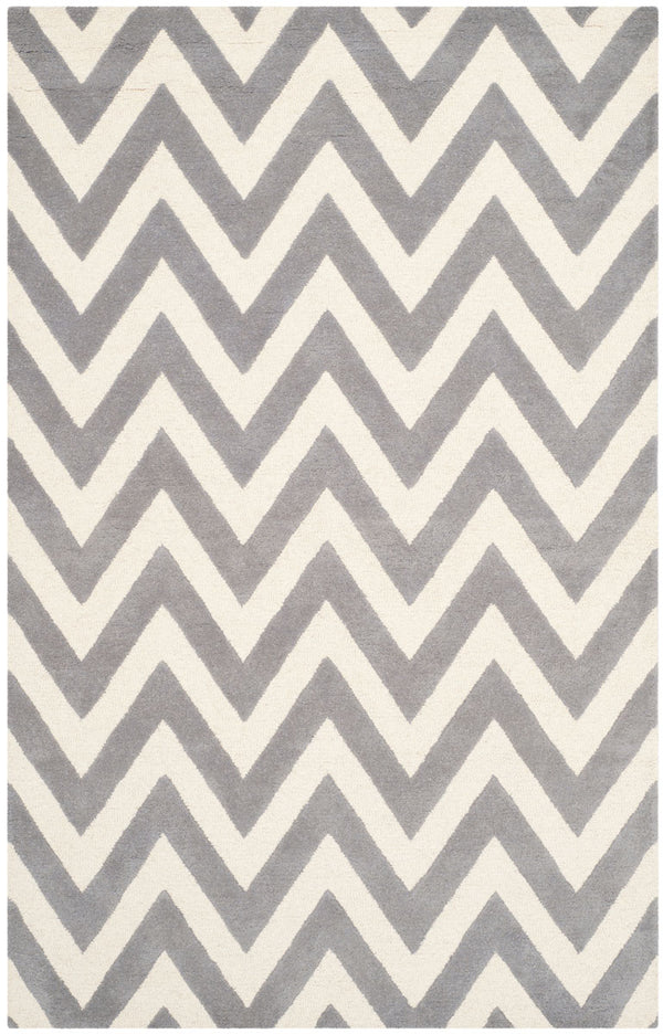 Safavieh Cambridge 139 Hand Tufted  Rug Silver / Ivory CAM139D-4R