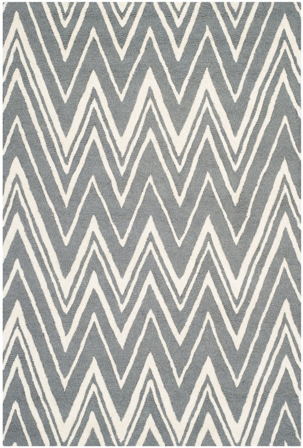 Safavieh Cambridge 711 Hand Tufted  Rug Dark Grey / Ivory CAM711D-4SQ