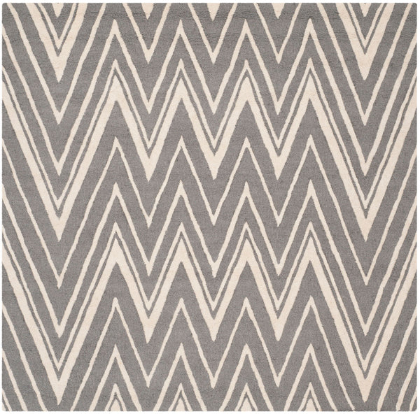 Safavieh Cambridge 711 Hand Tufted  Rug Dark Grey / Ivory CAM711D-4SQ