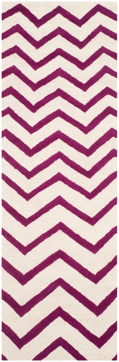 Safavieh Cambridge 714 Hand Tufted  Rug Ivory / Fuchsia CAM714F-3