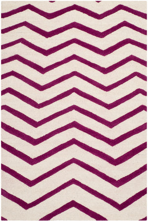 Safavieh Cambridge 714 Hand Tufted  Rug Ivory / Fuchsia CAM714F-3