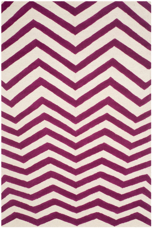 Safavieh Cambridge 714 Hand Tufted  Rug Ivory / Fuchsia CAM714F-3