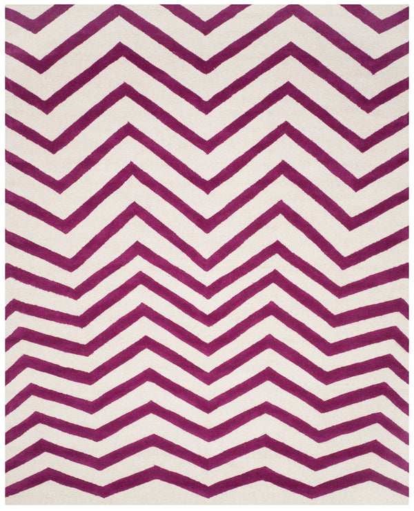 Safavieh Cambridge 714 Hand Tufted  Rug Ivory / Fuchsia CAM714F-3