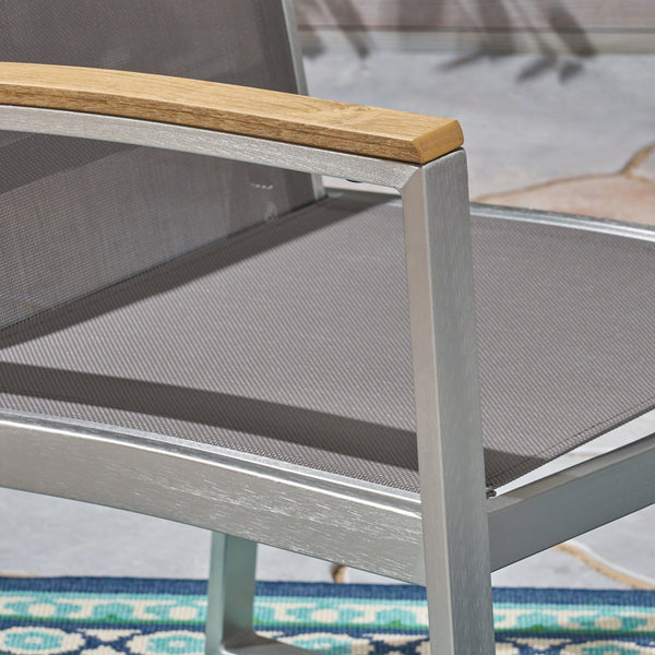 English Elm Glasgow Outdoor Dining Chair Set Aluminum Mesh Mid-century Modern Patio Seating 62759.00
