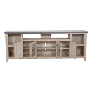 Origins Camden Extra-Wide Two-Tone TV Console with Driftwood Finish, Slate Top, Cable Management & Storage HG9500-20