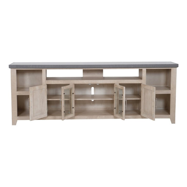 Origins Camden Extra-Wide Two-Tone TV Console with Driftwood Finish, Slate Top, Cable Management & Storage HG9500-20