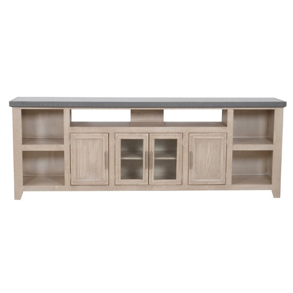 Origins Camden Extra-Wide Two-Tone TV Console with Driftwood Finish, Slate Top, Cable Management & Storage HG9500-20