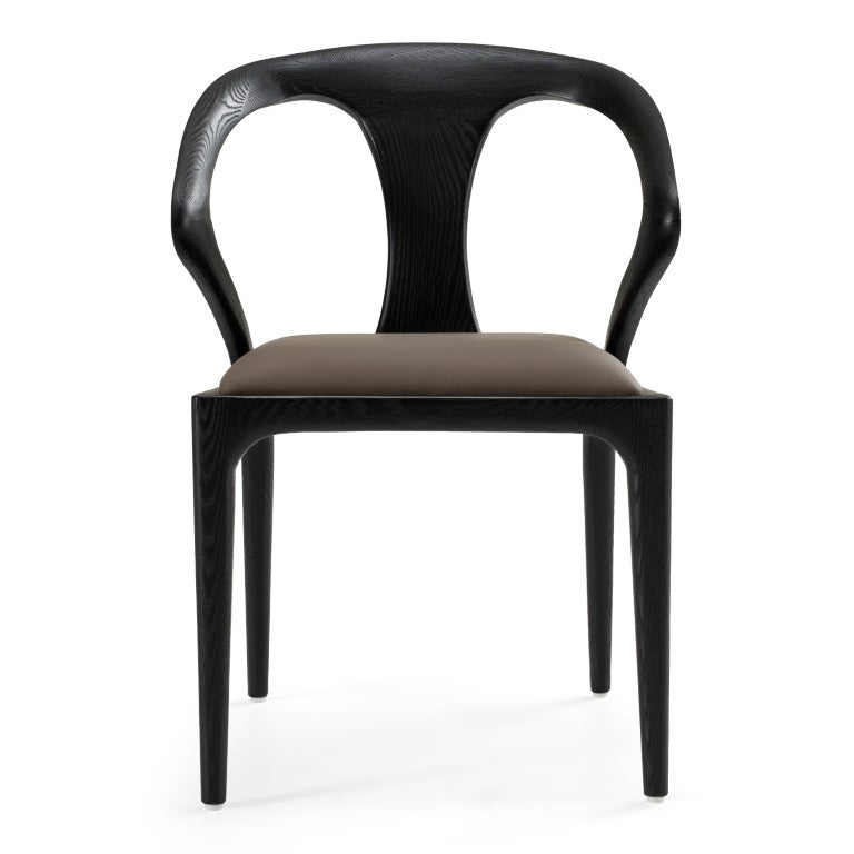 VIG Furniture Campbell Mid-Century Dining Chair In Grey Vegan Leather With Solid Black Ash Frame, No Assembly Needed VGCS-CH-9808A-GRY