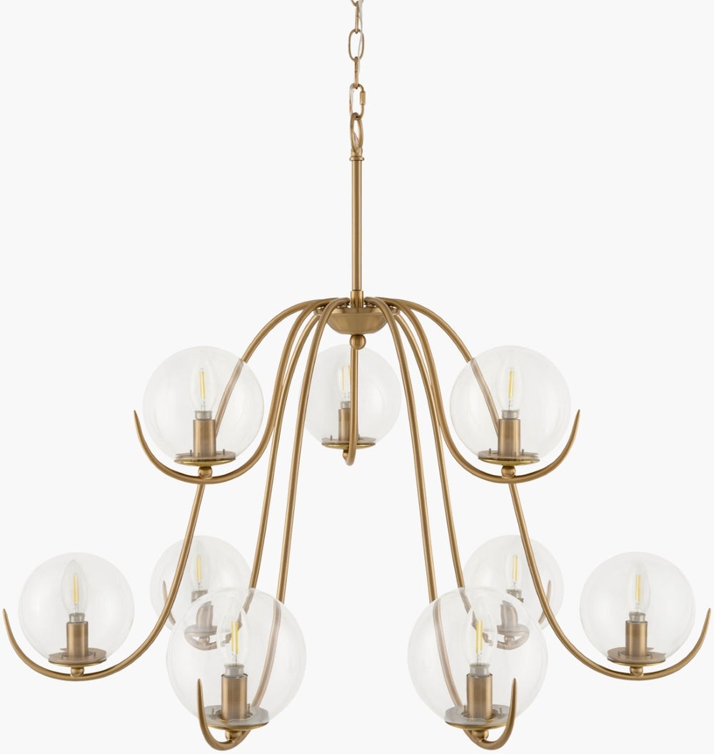Livabliss Canela Arts and Crafts Iron Frame Chandelier with Glass Shades for Dining Rooms CAN-001