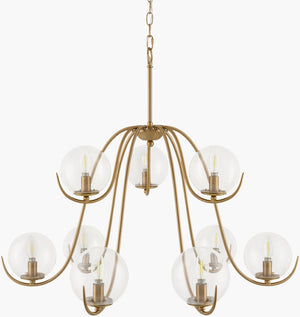 Livabliss Canela Arts and Crafts Iron Frame Chandelier with Glass Shades for Dining Rooms CAN-001