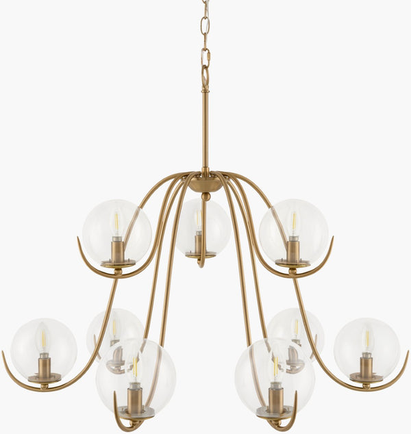 Livabliss Canela Arts and Crafts Iron Frame Chandelier with Glass Shades for Dining Rooms CAN-001