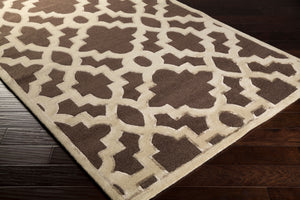 Surya Modern Classics Can-1901 9' X 13' Hand-tufted Wool Rug – Stylish, Durable, And Perfect For Modern Decor Dark Brown Nz Wool,Viscose Can2035-913