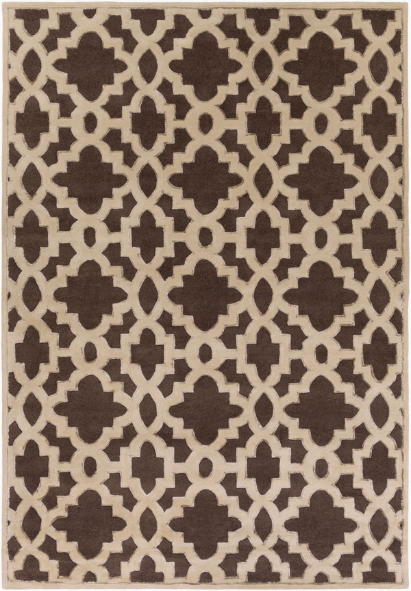 Surya Modern Classics Can-1901 9' X 13' Hand-tufted Wool Rug – Stylish, Durable, And Perfect For Modern Decor Dark Brown Nz Wool,Viscose Can2035-913