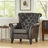 Christopher Knight Home® - Noble House - Greggory Oversized Tufted Hazelnut Brown Leather Club Chair