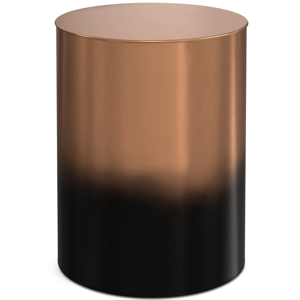 English Elm Curtis Metal Cylinder Accent Table - Handcrafted Ombre Black & Copper Finish For Stylish Living Spaces B136P159000