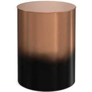 English Elm Curtis Metal Cylinder Accent Table - Handcrafted Ombre Black & Copper Finish For Stylish Living Spaces B136P159000