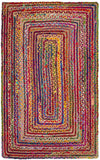 Safavieh Cape Cod 202 Hand Woven Natural Fiber Rug Red / Multi 5' x 5' Square