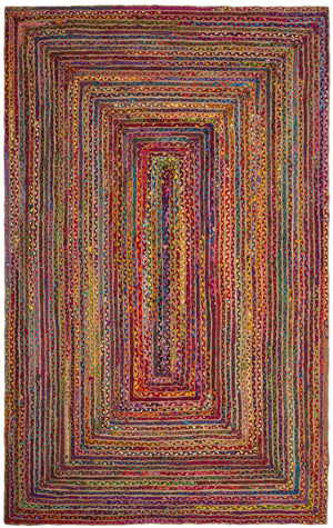 Safavieh Cape Cod 202 Hand Woven Natural Fiber Rug Red / Multi 5' x 5' Square