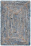 Safavieh Cape Cod 202 Hand Woven  Rug Blue / Natural 3' x 5' Oval