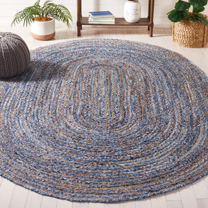 Safavieh Cape Cod 202 Hand Woven  Rug Blue / Natural 3' x 5' Oval