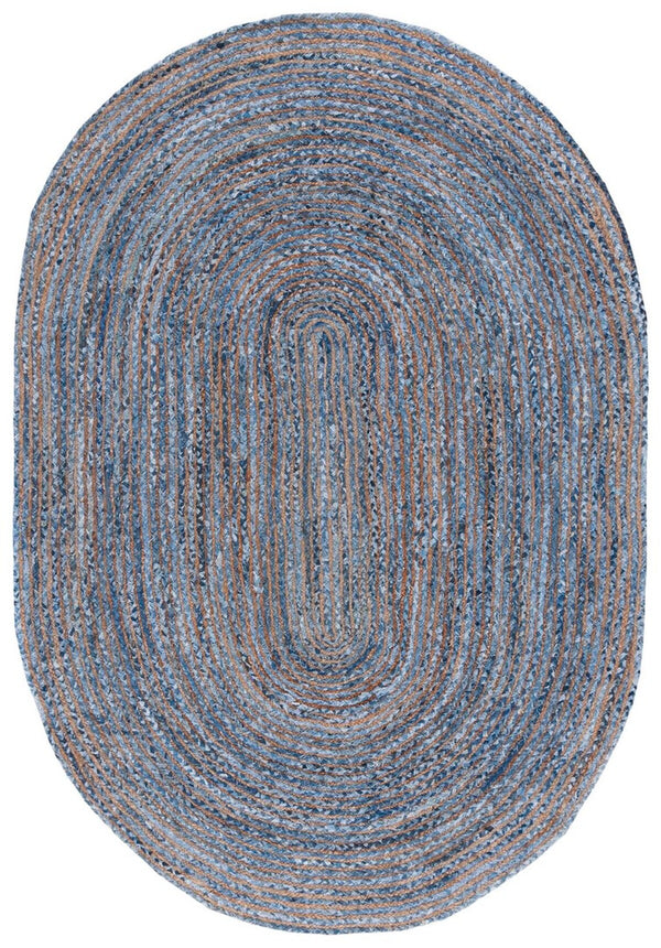 Safavieh Cape Cod 202 Hand Woven  Rug Blue / Natural 3' x 5' Oval