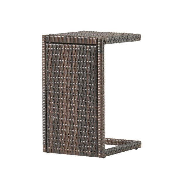 English Elm Christopher Knight Home® - BUCHAREST End Table — Weather-Resistant PE Rattan Side Table in Mixed Brown, U-Shaped Space-Saver (90) 57663.00